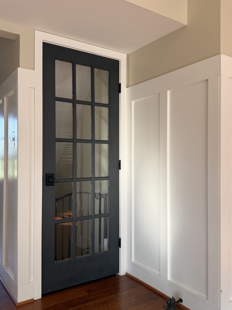 Cracked Pepper paint on interior french door