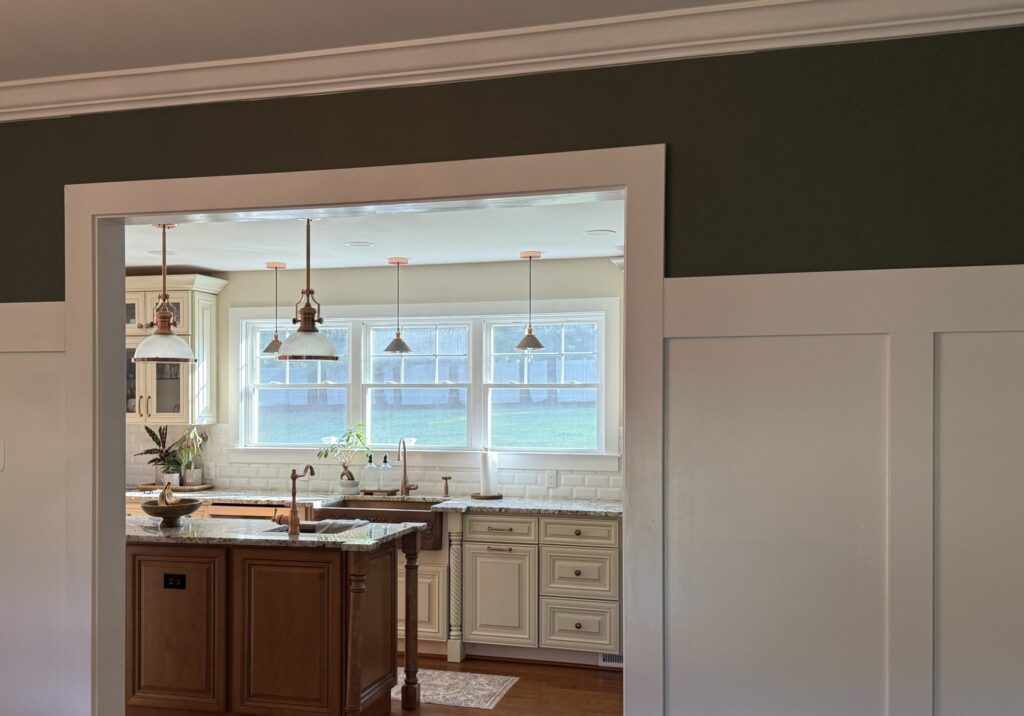 Conifer Green paint paired with Bright White